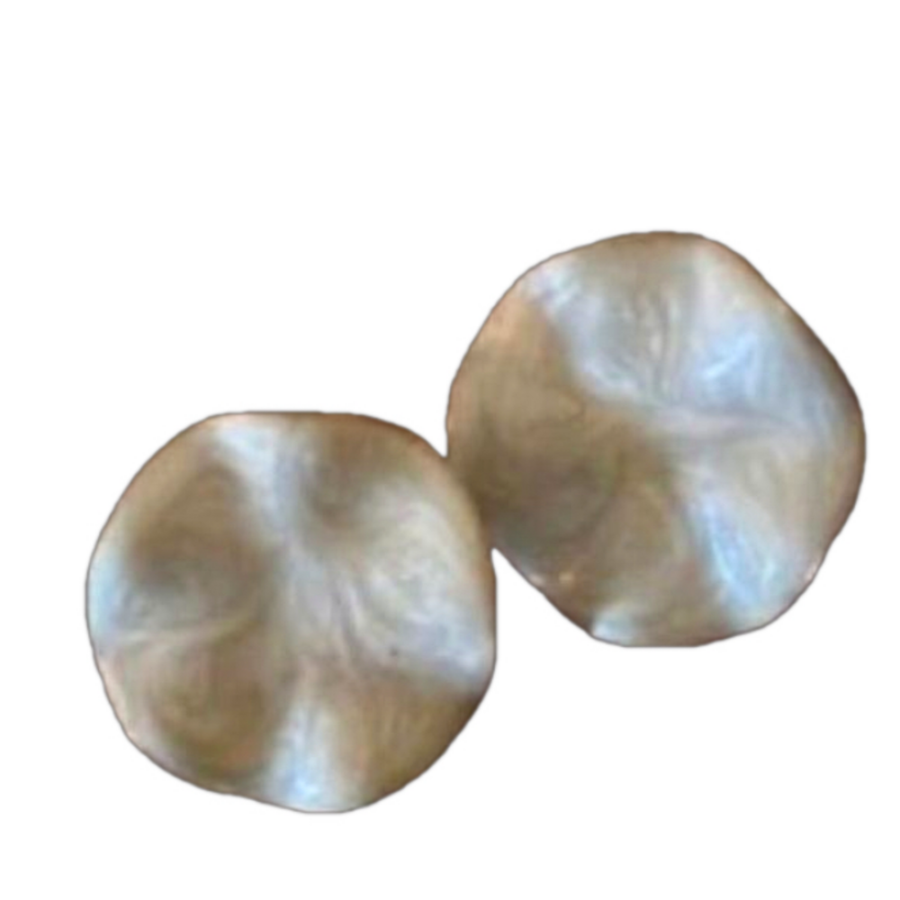 Vintage SIGNED AVON cream and Gold Toned Earrings